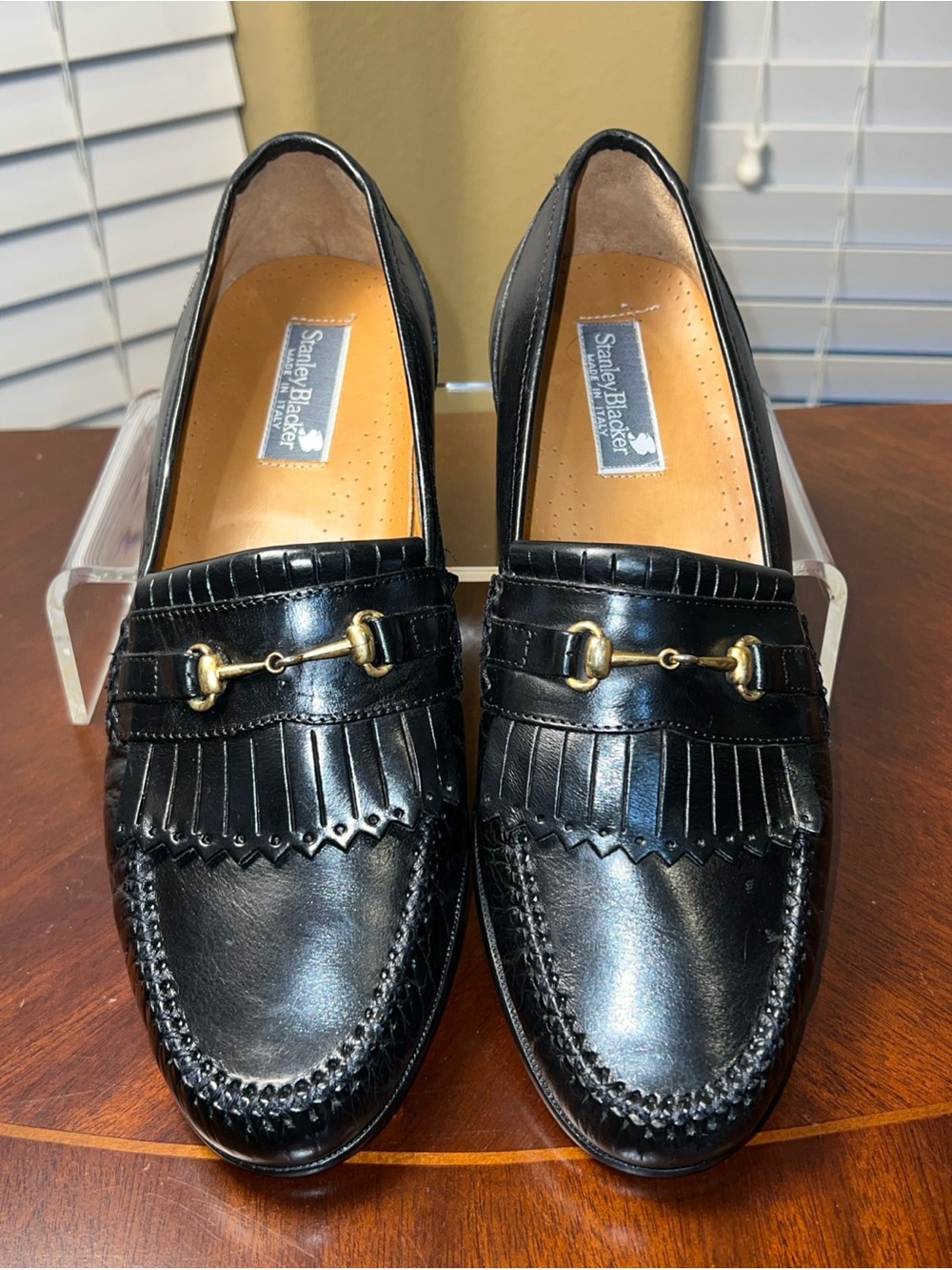 Stanley‎ Blacker Black Horsebit Kiltie Loafers Shoes Sz 10.5EE Made in Italy